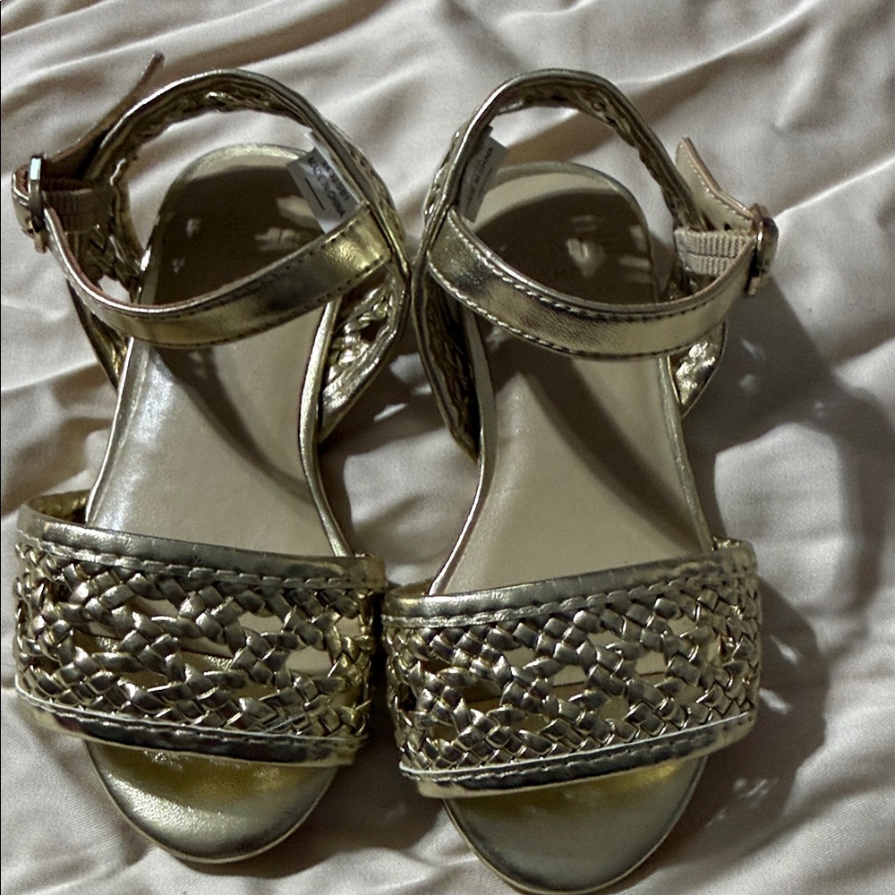 Janie and Jack Gold Woven Strap Sandals